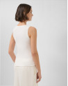 Camiseta tirantes punto canalé blanco - Mujer | Roberto Verino