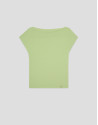 Camiseta escote drapeado verde - Mujer - PV2026 | Roberto Verino