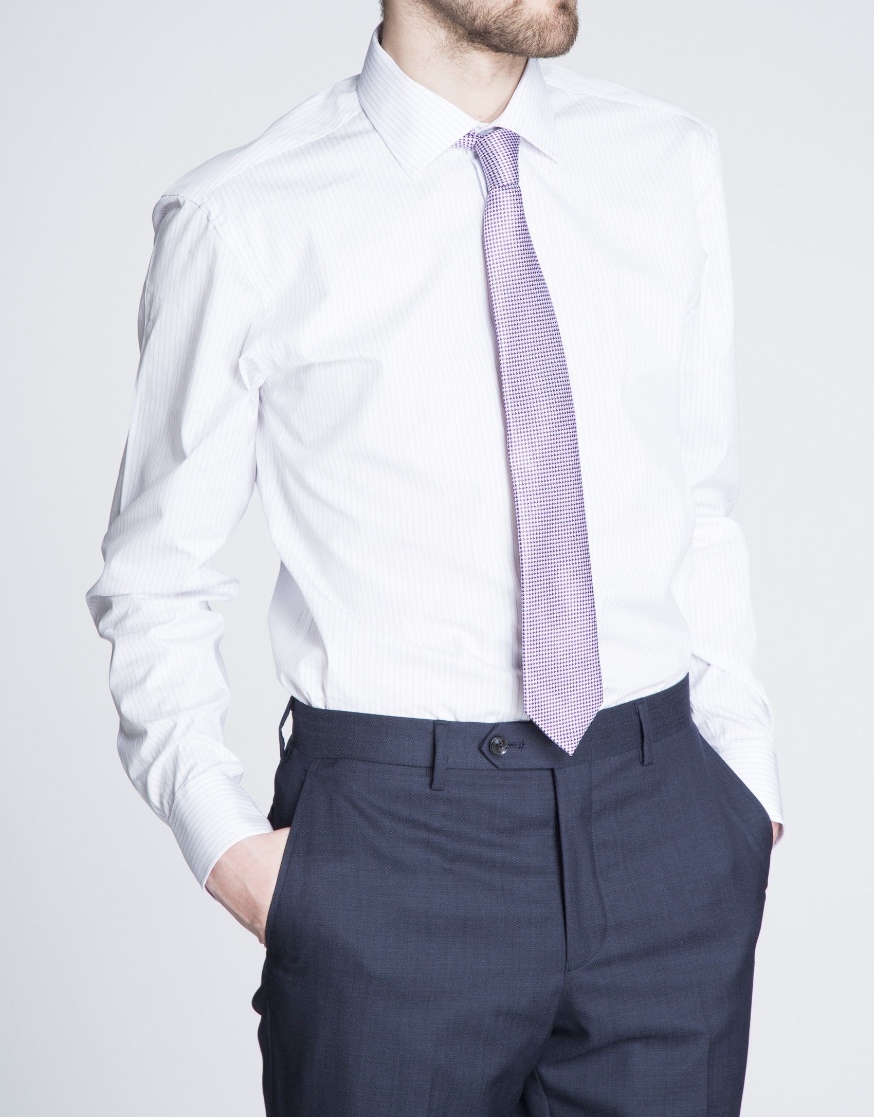 Camisa malva vestir rayas