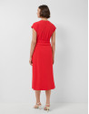 Red knit sleeveless wrap midi dress - Woman | Roberto Verino