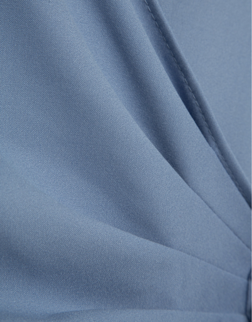 Blue sleeveless wrap midi dress - Woman | Roberto Verino