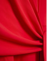 Vestido midi cruzado sin mangas punto rojo | Roberto Verino