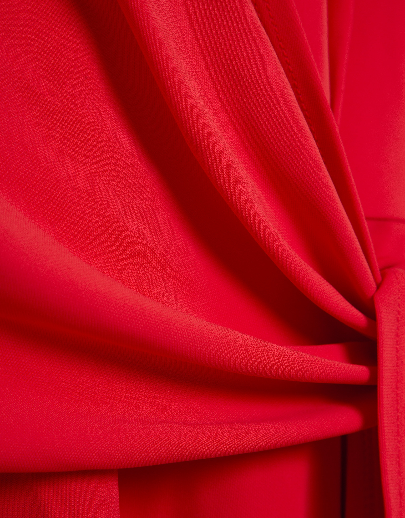 Vestido midi cruzado sin mangas punto rojo | Roberto Verino