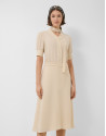 Beige three-quarter sleeve midi dress - Woman | Roberto Verino