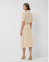 Vestido midi manga tres cuartos beige - Mujer | Roberto Verino