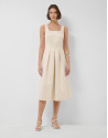 Vestido sisas beige jacquard floral plata ... | Roberto Verino
