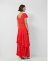 Vestido volantes gasa fluida rojo - Mujer | Roberto Verino