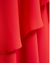 Vestido volantes gasa fluida rojo - Mujer | Roberto Verino