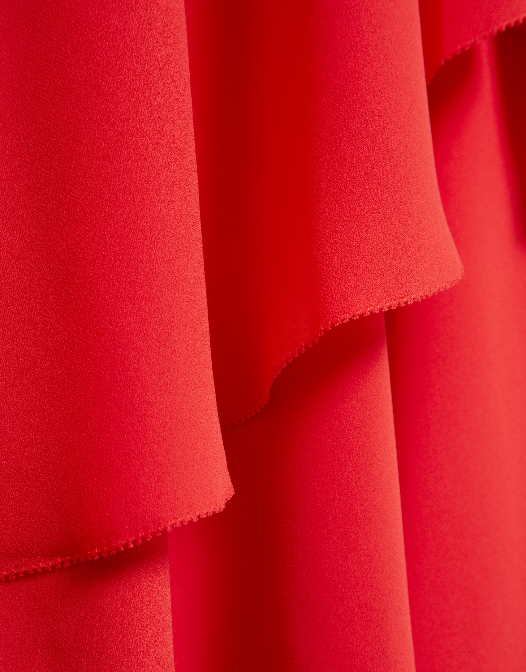 Vestido volantes gasa fluida rojo - Mujer | Roberto Verino