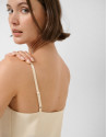 Vestido lencero de tirantes beige - Mujer | Roberto Verino