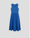 Blue knit and cotton blend dress - Woman | Roberto Verino