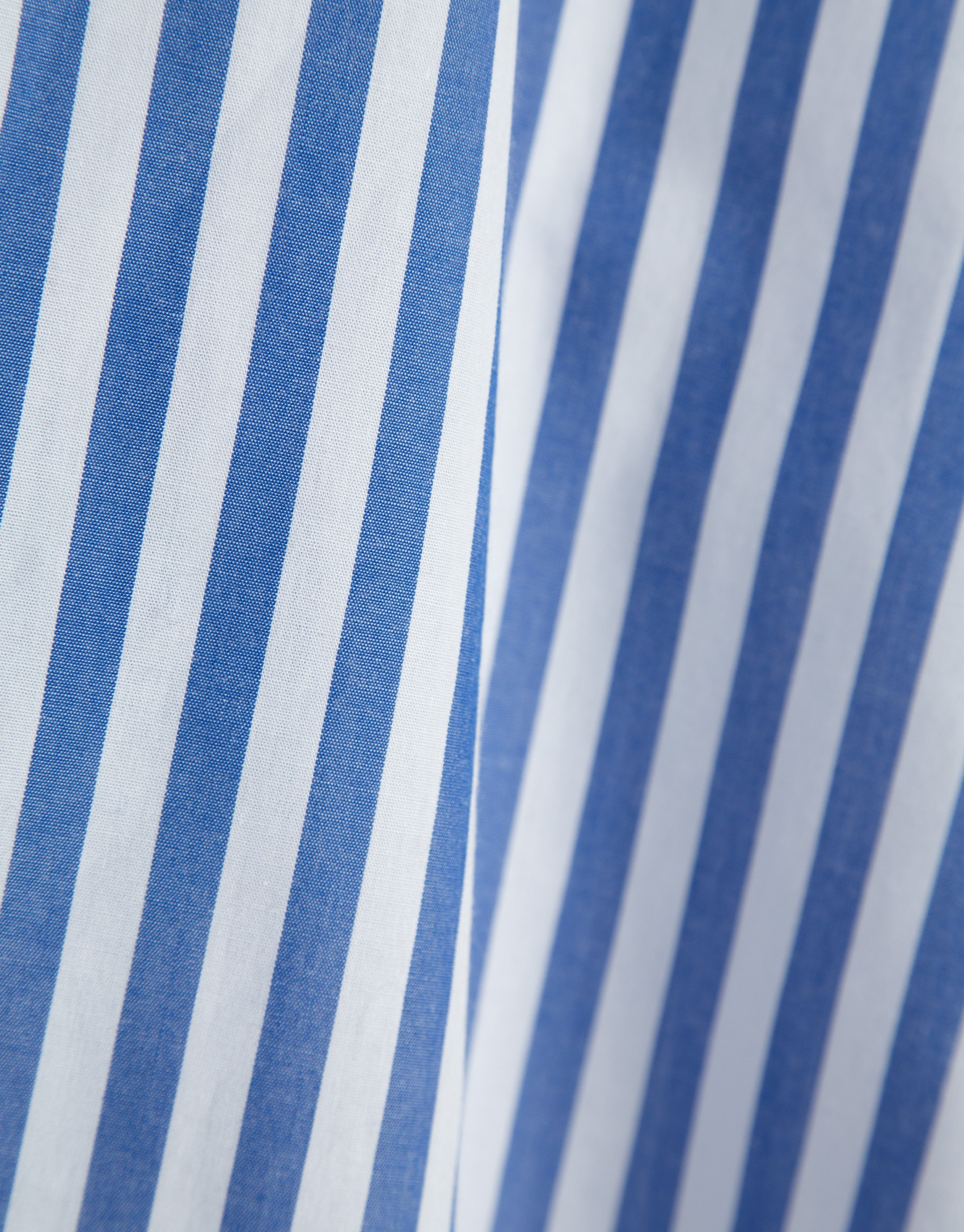White cotton cross-strap dress with blue stripes | Roberto Verino