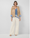 Camel technical fabric jacket with blue interior | Roberto Verino
