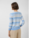 Horizontal striped cardigan in shades of blue | Roberto Verino