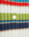 Multicoloured horizontal striped knit cardigan | Roberto Verino