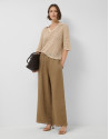Camel openwork polo jumper - Woman - SS2026 | Roberto Verino