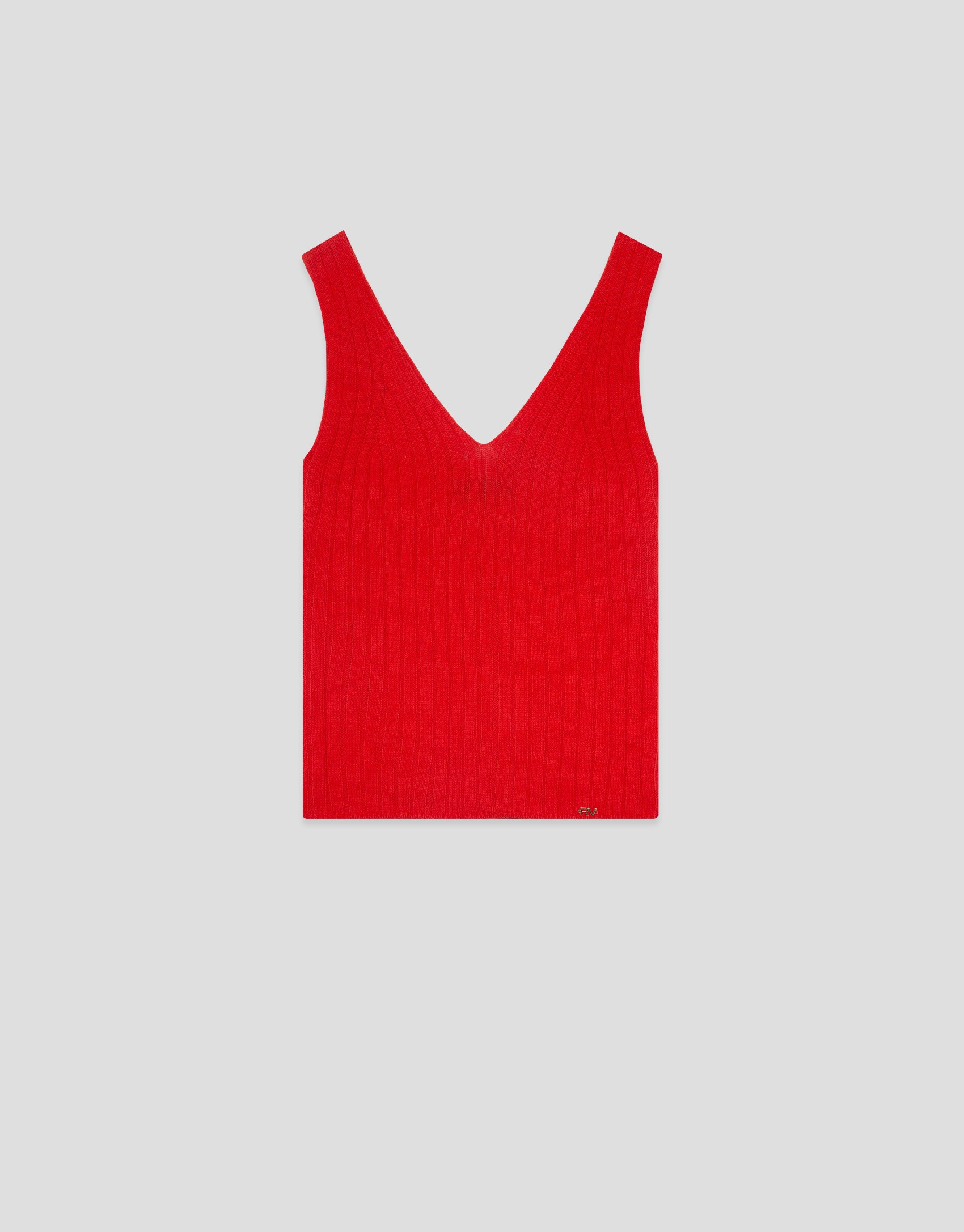 Red ribbed armhole top - Woman - SS2026 | Roberto Verino