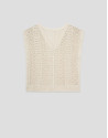 Top estilo chaleco punto trabajado beige | Roberto Verino