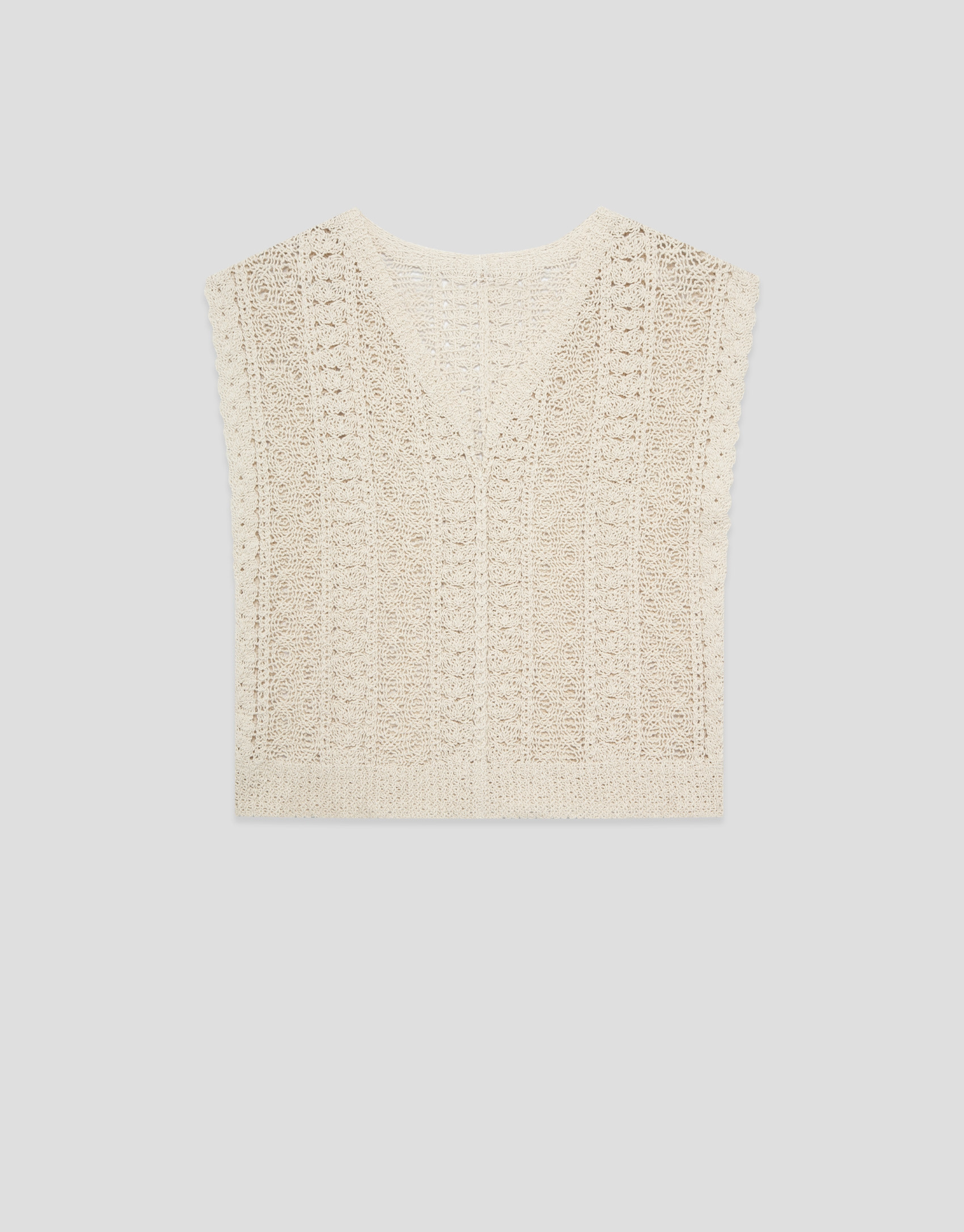 Top estilo chaleco punto trabajado beige | Roberto Verino