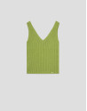 Green ribbed armhole top - Woman - SS2026 | Roberto Verino