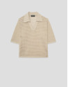 Camel openwork polo jumper - Woman - SS2026 | Roberto Verino
