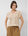 Top estilo chaleco punto trabajado beige | Roberto Verino