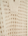Camel openwork polo jumper - Woman - SS2026 | Roberto Verino