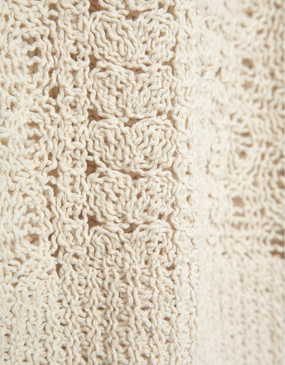 Top estilo chaleco punto trabajado beige | Roberto Verino