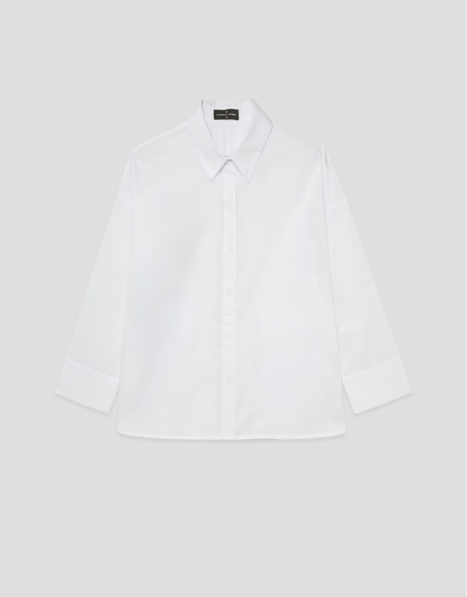 Camisa oversize blanca manga ranglán - Mujer | Roberto Verino