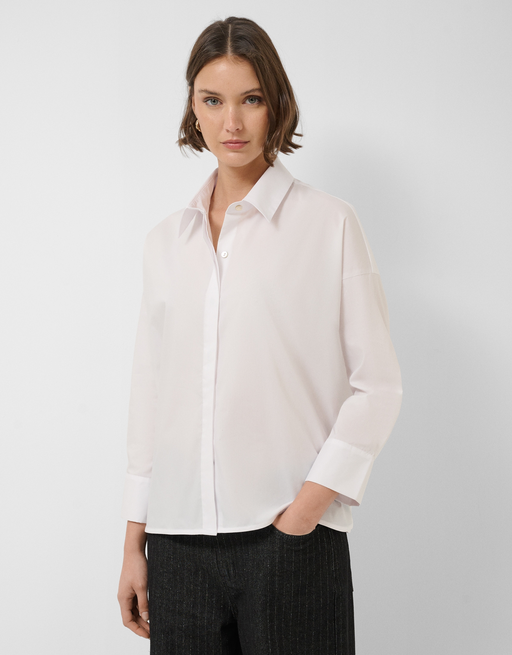 Camisa oversize blanca manga ranglán - Mujer | Roberto Verino