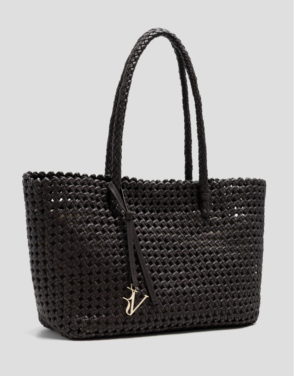 Bolso de hombro Paola Shopper piel anudada ... | Roberto Verino