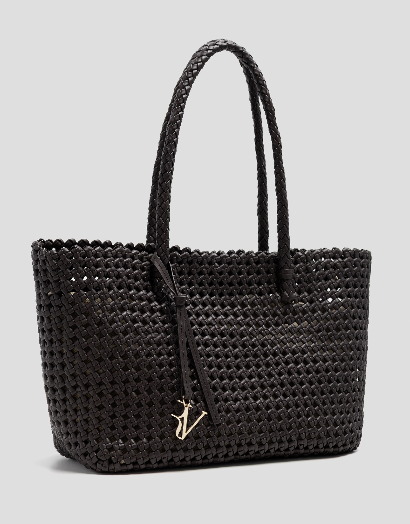 Bolso de hombro Paola Shopper piel anudada ... | Roberto Verino