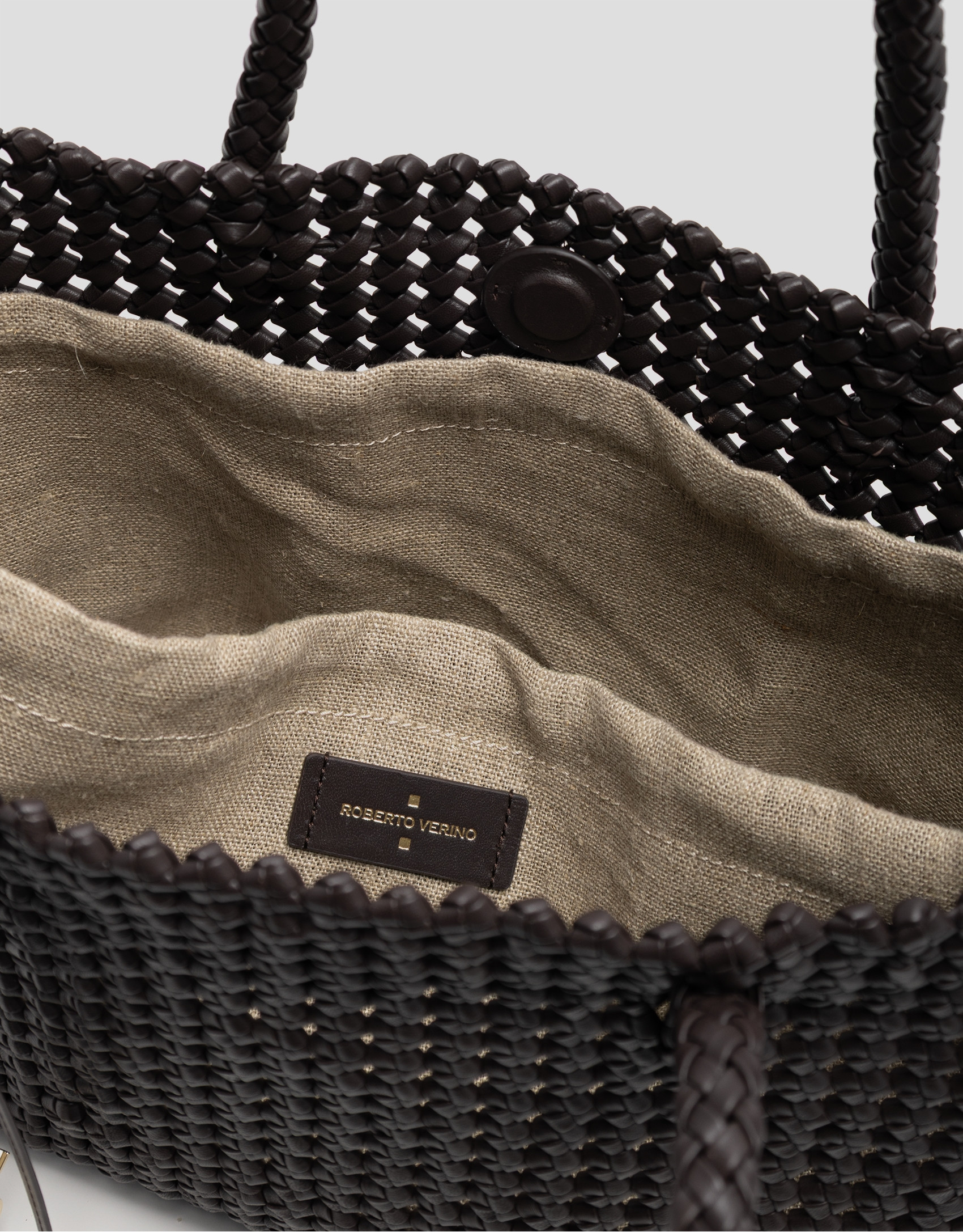 Bolso de hombro Paola Shopper piel anudada ... | Roberto Verino