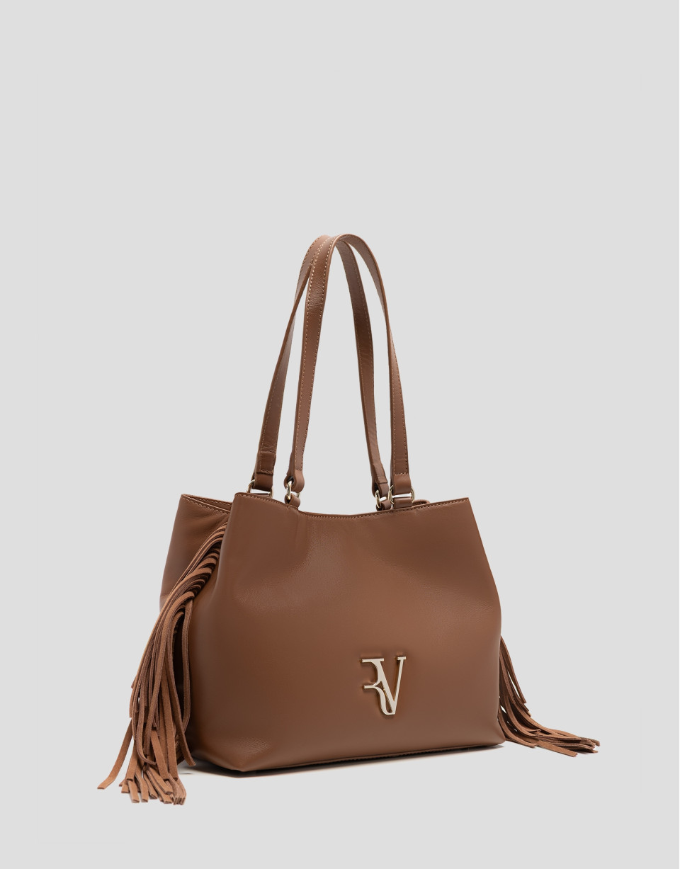 Cleo Hobo shoulder bag in camel leather - Woman | Roberto Verino