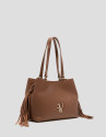 Cleo Hobo shoulder bag in camel leather - Woman | Roberto Verino