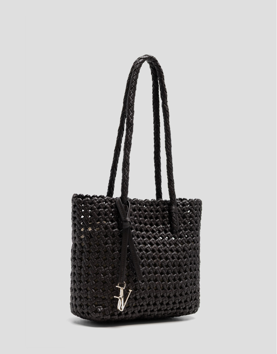 Paola Mini Shopper knotted leather shoulder ... | Roberto Verino