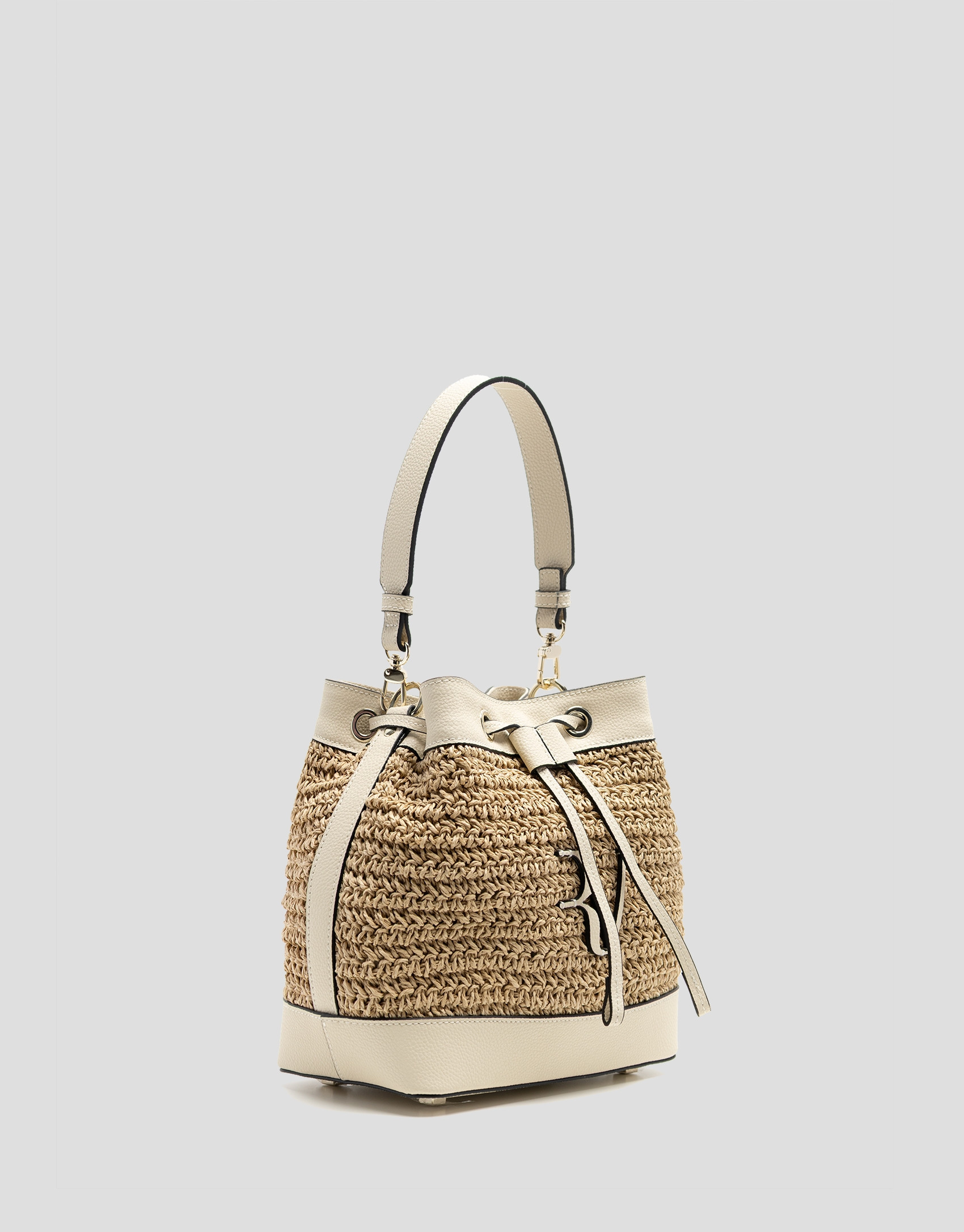 Jimena Bucket clutch bag in ecru - Woman | Roberto Verino