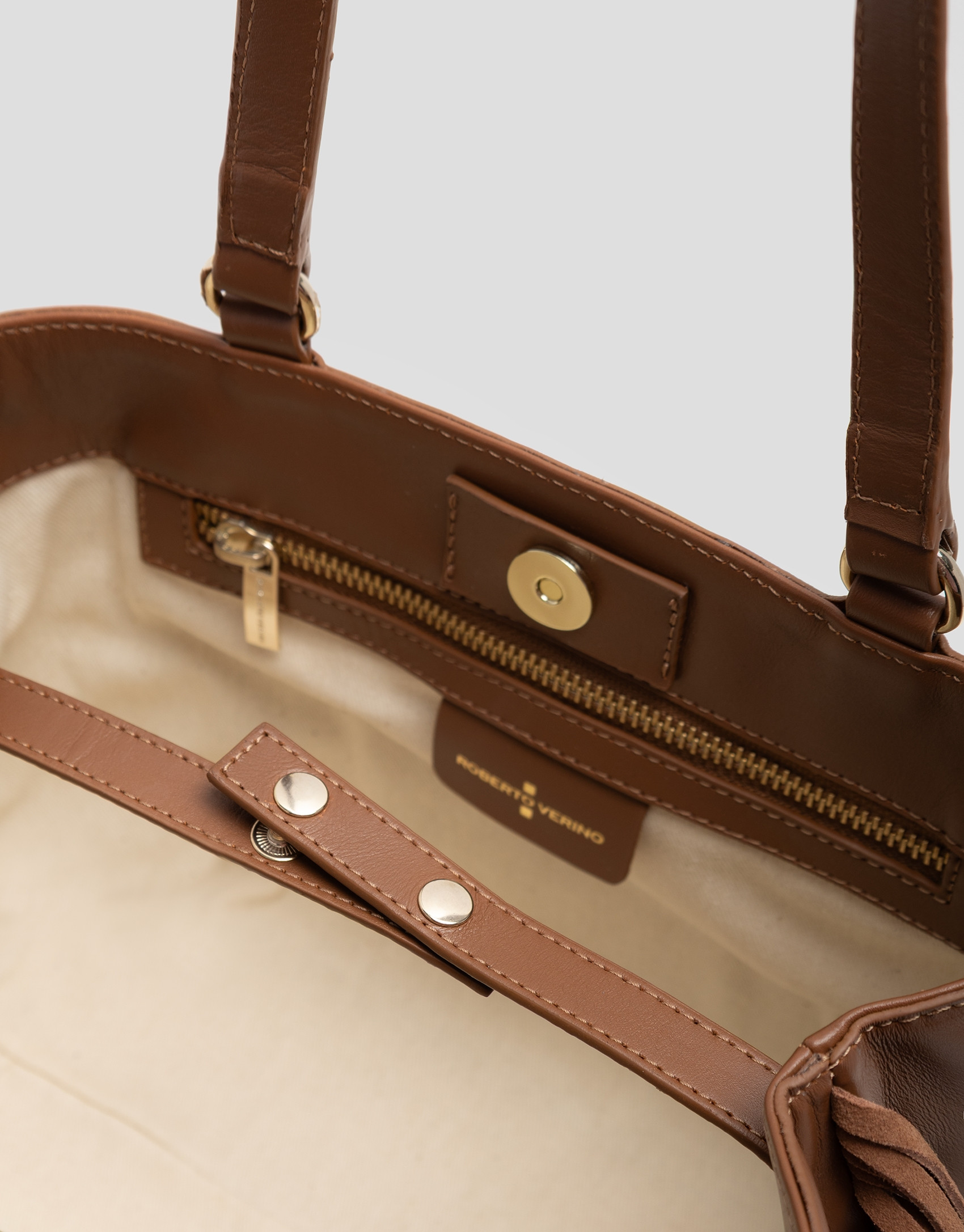 Bolso de hombro Cleo Hobo piel cámel - Mujer | Roberto Verino