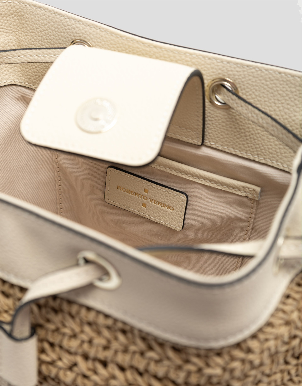 Bolso de mano Jimena Bucket crudo - Mujer | Roberto Verino