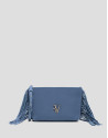 Bolso bandolera Cleo ante azul - Mujer - PV2026 | Roberto Verino