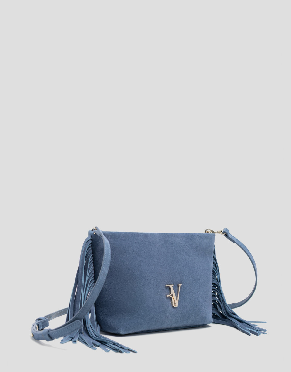 Bolso bandolera Cleo ante azul - Mujer - PV2026 | Roberto Verino