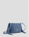 Bolso bandolera Cleo ante azul - Mujer - PV2026 | Roberto Verino