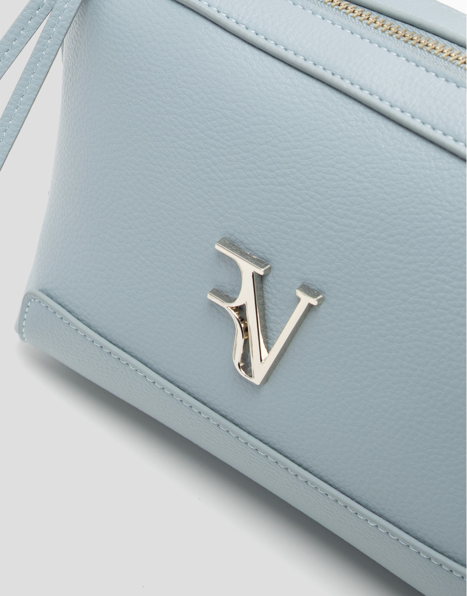 Lila mini shoulder bag in light blue leather | Roberto Verino
