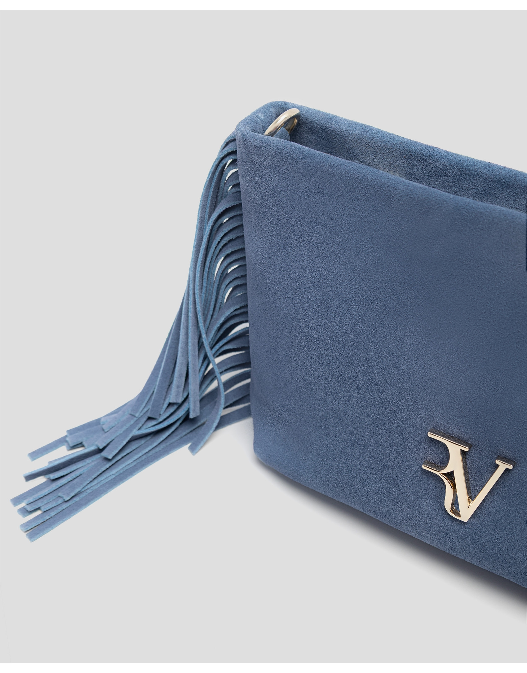 Bolso bandolera Cleo ante azul - Mujer - PV2026 | Roberto Verino