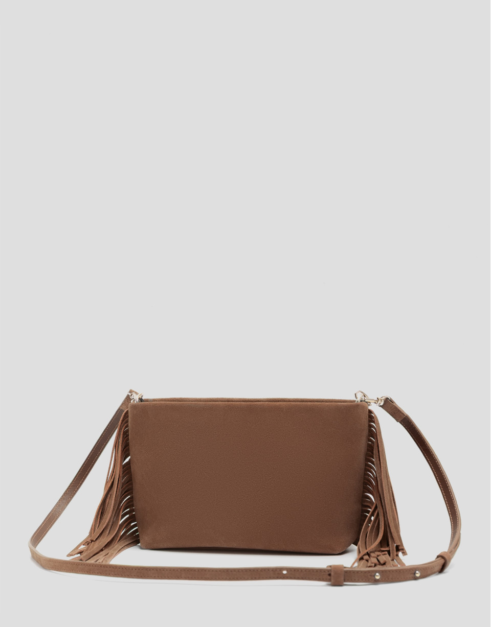Cleo camel suede shoulder bag - Woman - SS2026 | Roberto Verino