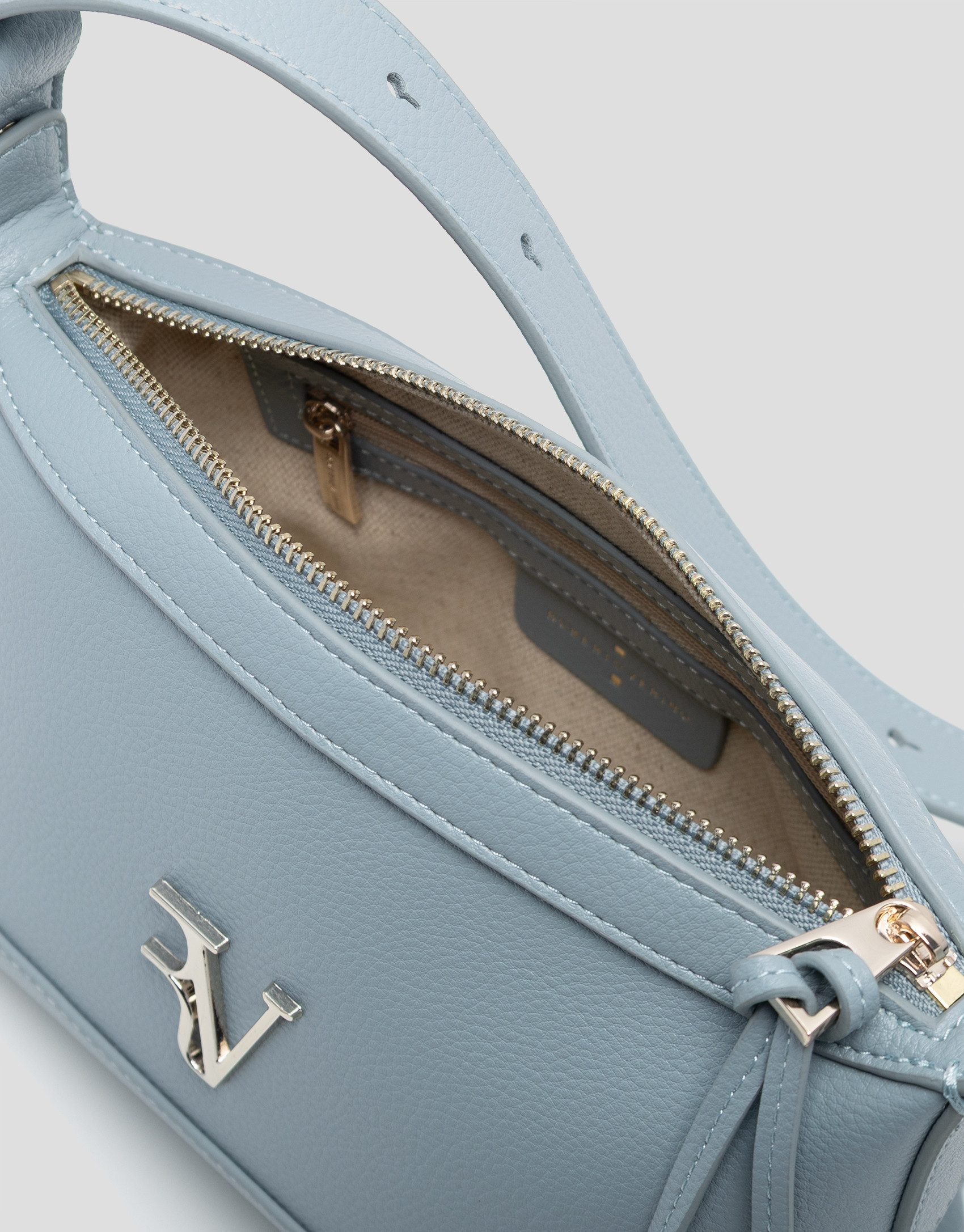 Bolso bandolera Lila mini piel azul claro | Roberto Verino