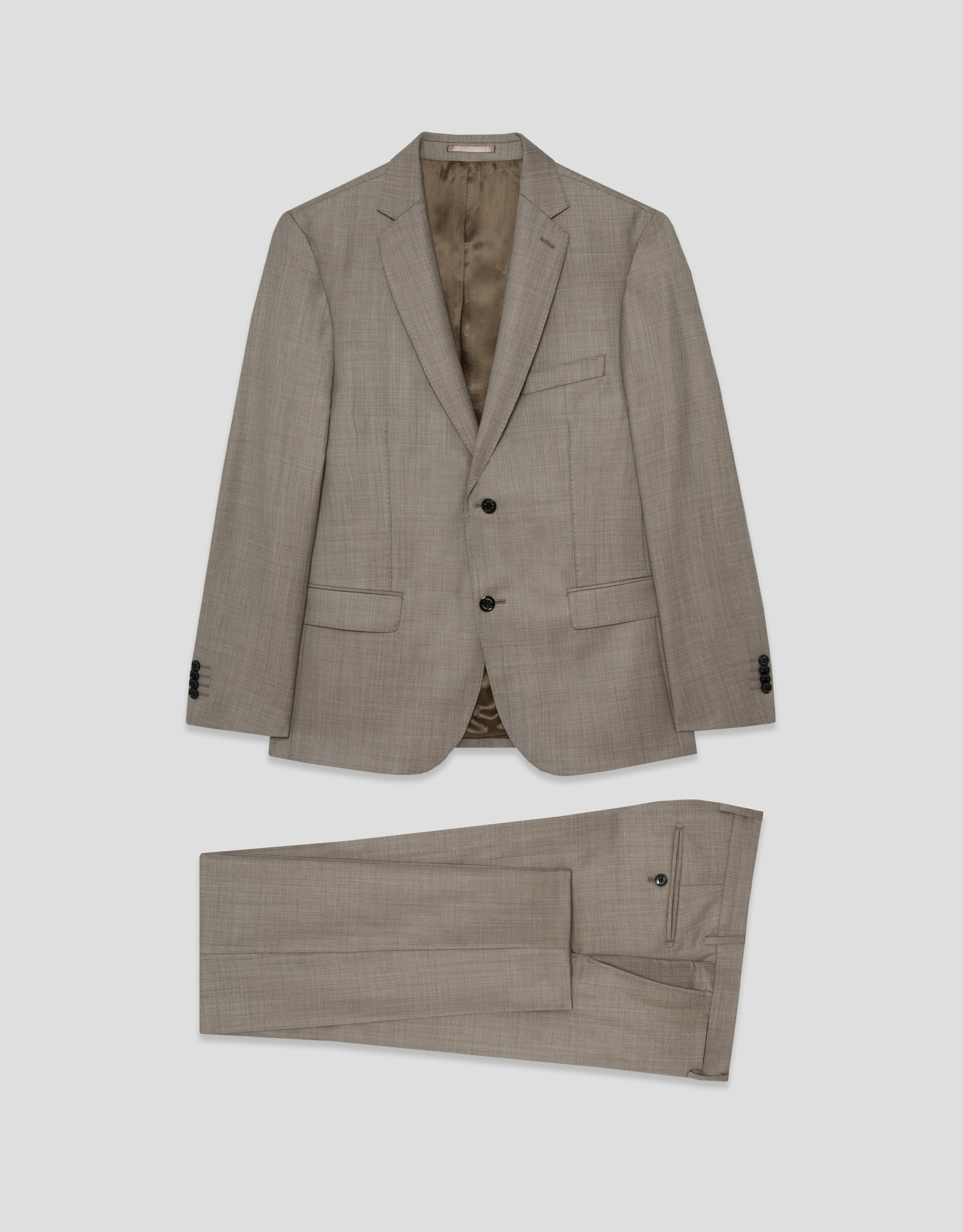 Traje half canvas slim fit falso liso visón ... | Roberto Verino