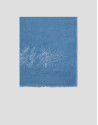 Blue linen/cotton scarf with floral print | Roberto Verino