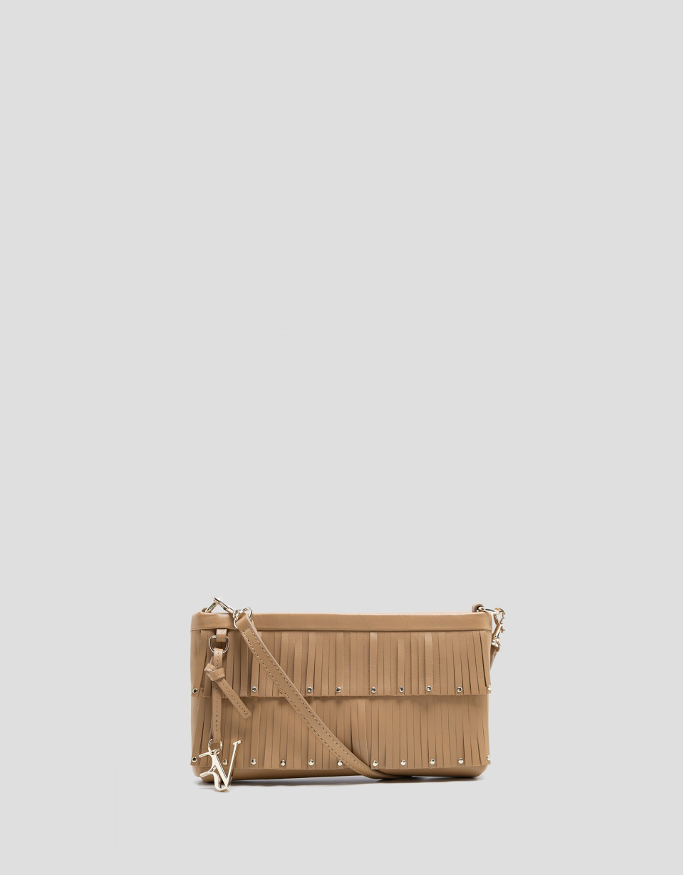 Bolso mini Chloe piel avellana con flecos | Roberto Verino