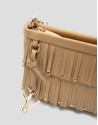 Chloe mini bag in hazelnut leather with fringe | Roberto Verino